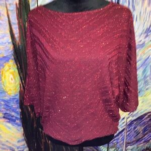 S/M burgundy with sparkle top